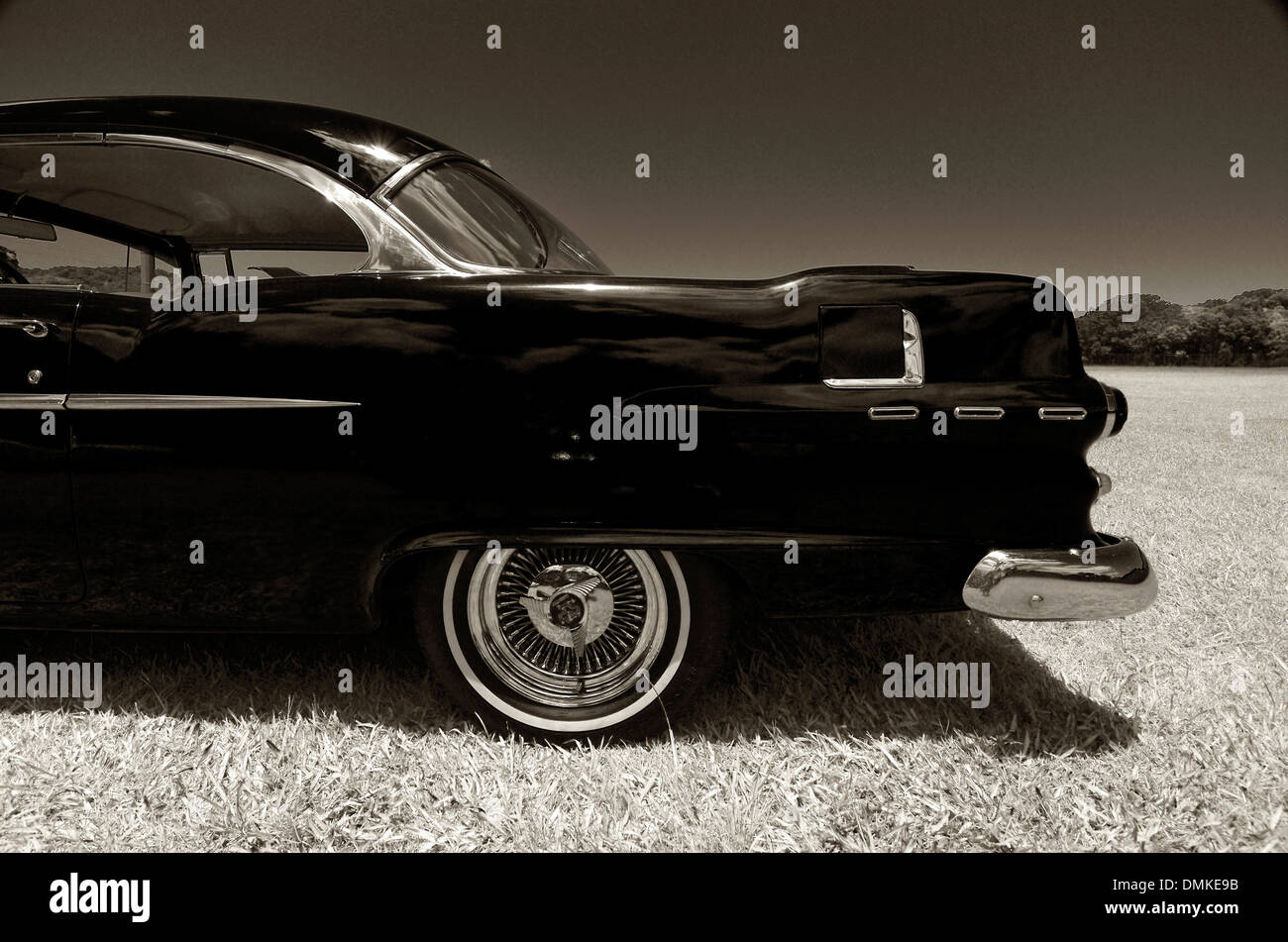 rear side view of pontiac in black and white Stock Photo - Alamy