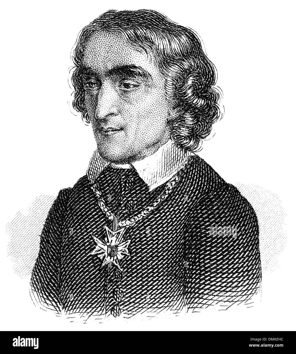 portrait of Friedrich Ludwig Zacharias Werner, 1768 - 1823, German poet, dramatist, and preacher Stock Photo