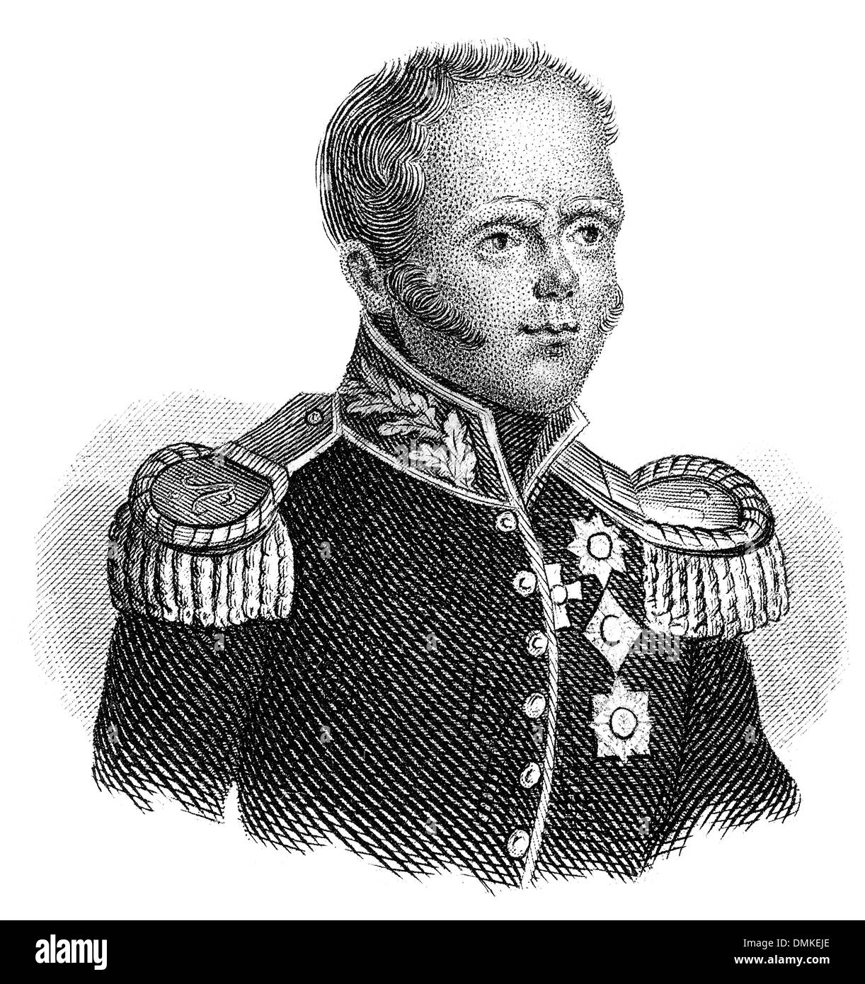 Constantine Pavlovich, 1779 - 1831, grand duke of Russia, His Imperial Majesty Constantine I Emperor and Autocrat of All the Rus Stock Photo