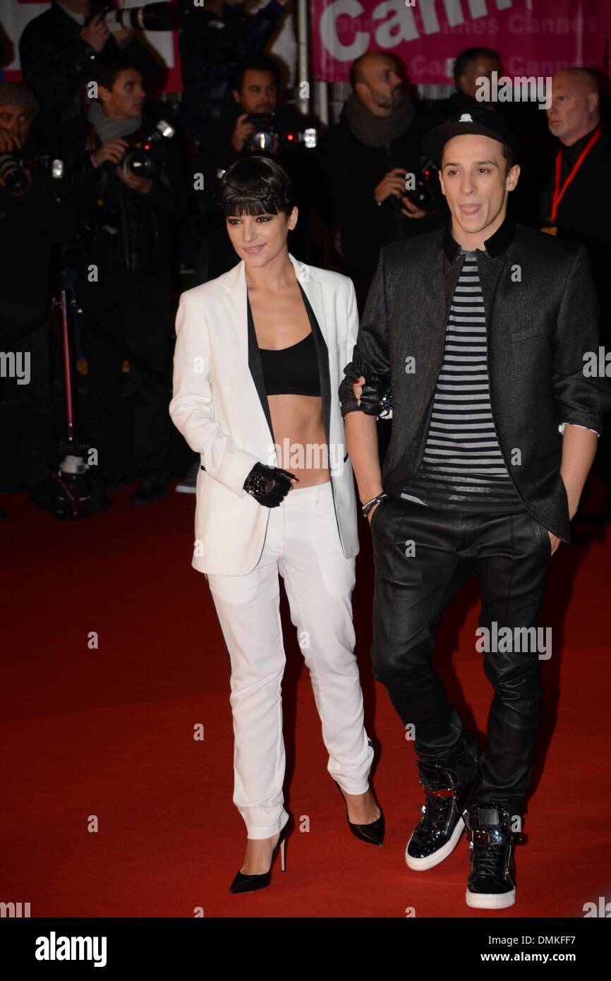 Cannes, France. 14th Dec, 2013. CANNES, FRANCE - DECEMBER 14: (L-R) Alizee and Gregoire Lyonnet arrive at the 15th NRJ Music Awards at Palais des Festivals on December 14, 2013 in Cannes, France. Credit:  Frederick Injimbert/ZUMAPRESS.com/Alamy Live News Stock Photo