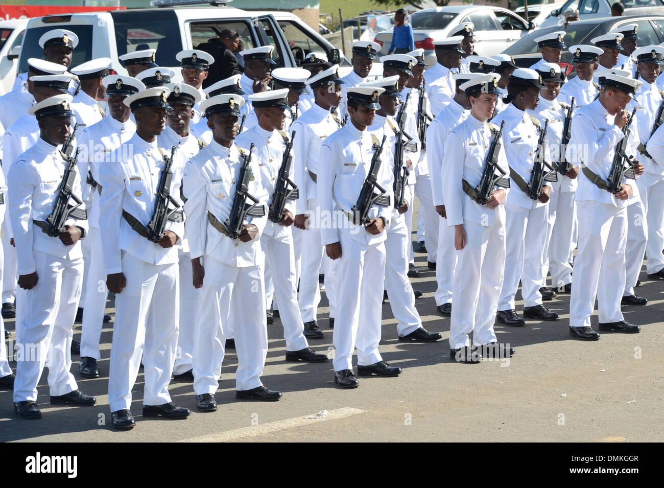 Qunu, South Africa. 15th Dec 2013. The South African Navy during Stock