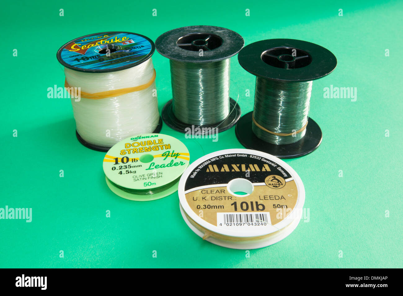 Spools of fishing monofilament line Stock Photo Alamy