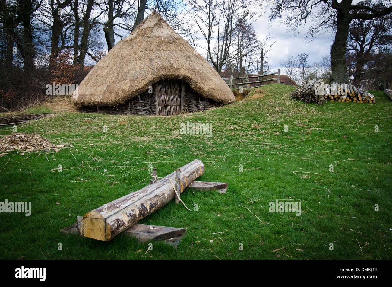 Iron age round house Stock Photo Alamy