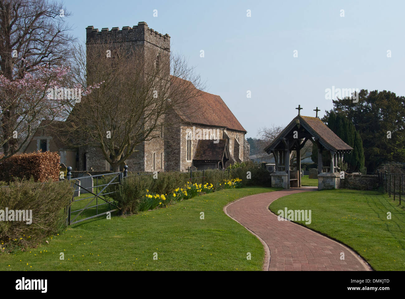 Entrance to Saltwood Church near Hythe, Kent Stock Photo Alamy