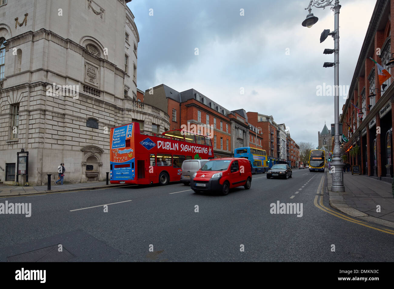 Dublin sightseeing bus, Lord Edward Street, Dublin, Ireland, Europe Stock Photo