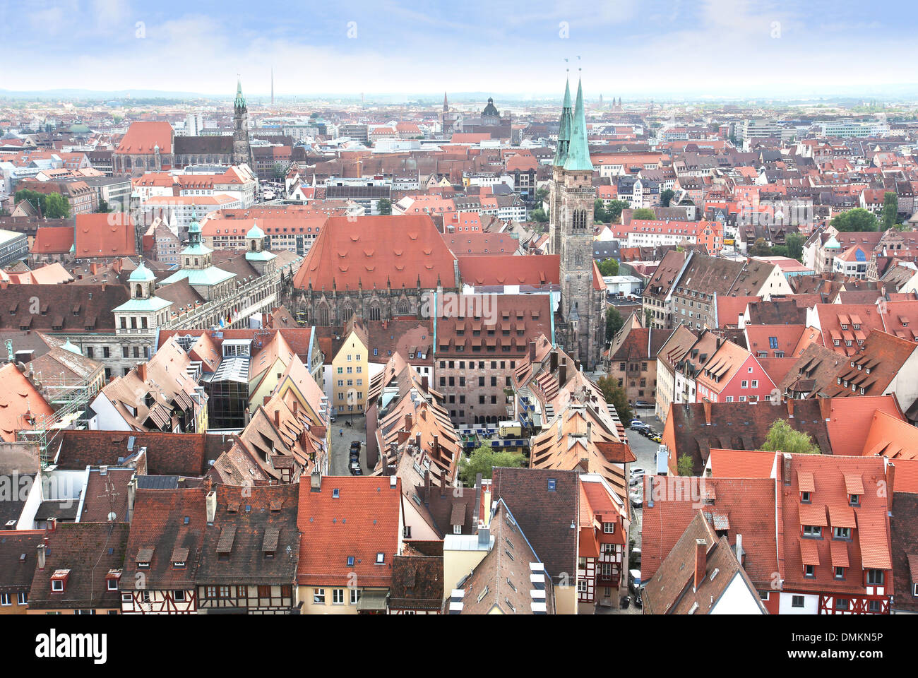 View over Nuremberg old town in Germany. Stock Photo