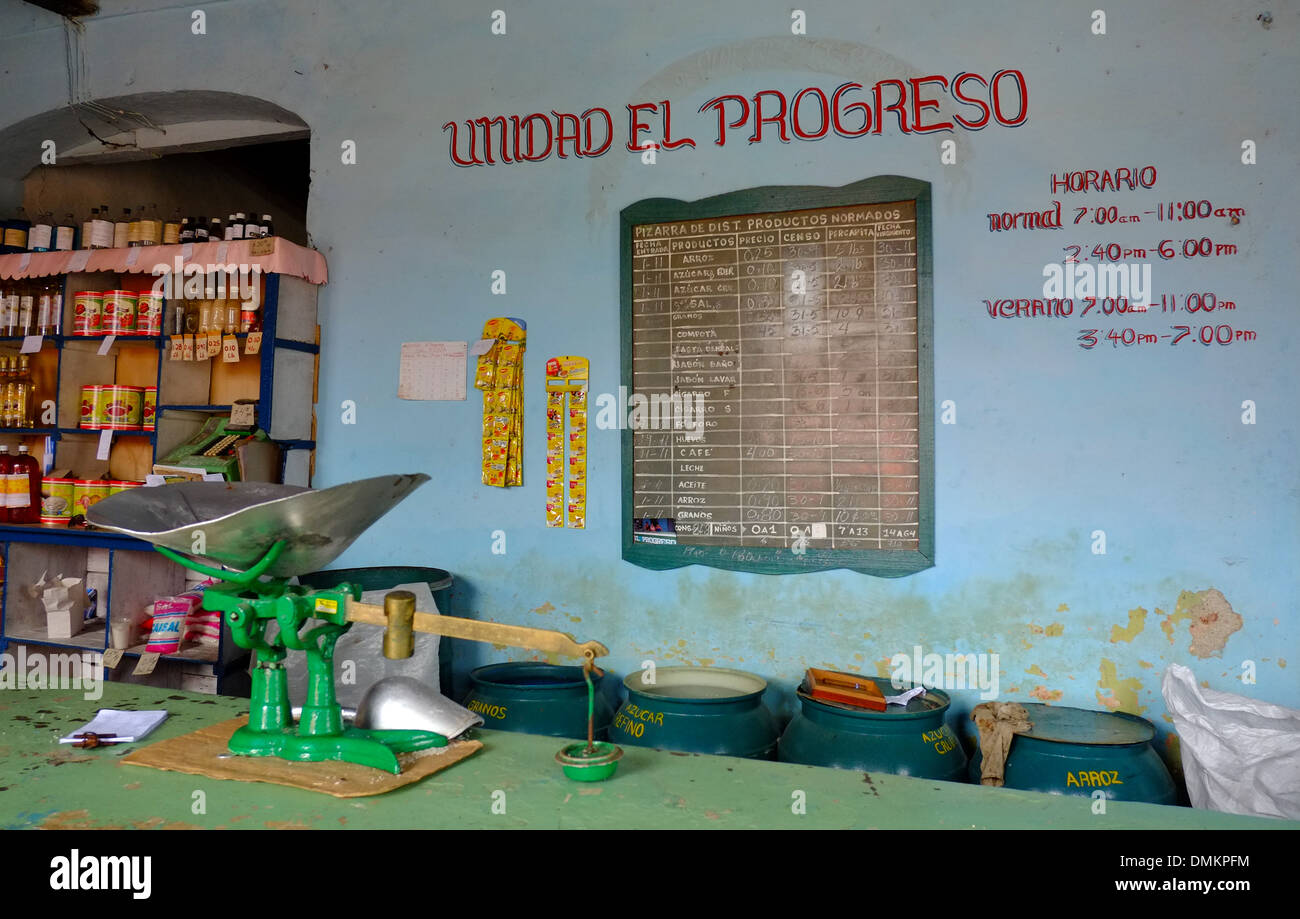 Ration shop in Trinidad, Cuba Stock Photo