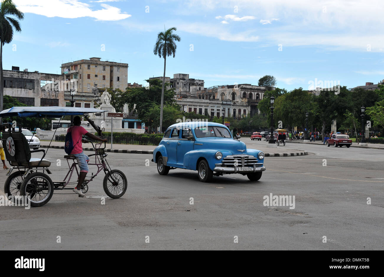 Old American cars in use on the streets of Havana, Cuba Stock Photo