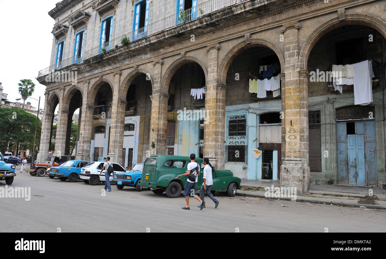 Old Havana, Cuba with it's dilapidated buildings. Stock Photo