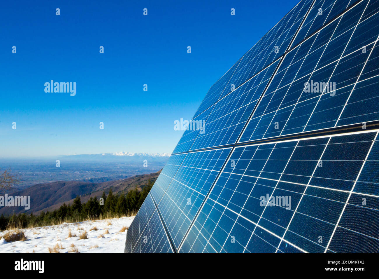 solar cells on the top of the mountain, italy Stock Photo Alamy