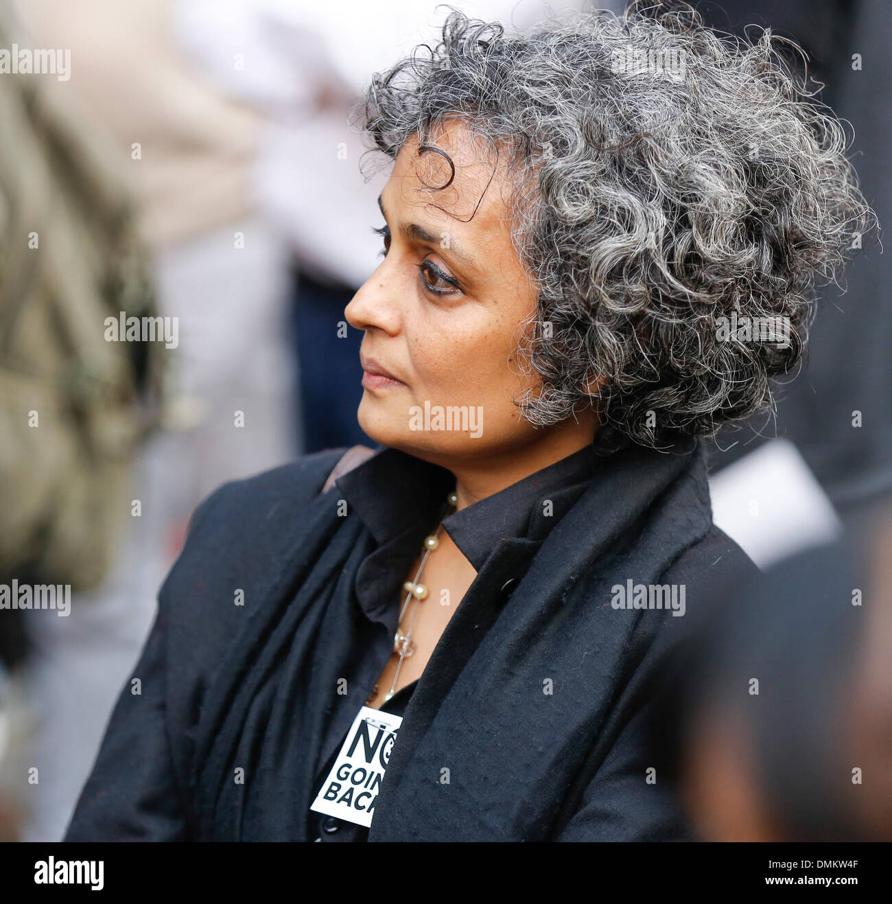 Delhi, India. 15th Dec 2013. Author and political activist Arundhati Roy at the event. Delhi’s LGBT community observed a 'Day of Rage' and came out in huge numbers to protest against the Supreme Courts December 11, 2013 ruling reinstating Section 377 of the Indian Penal Code, effectively making homosexuality a criminal offence. Credit:  Jiti Chadha/Alamy Live News Stock Photo