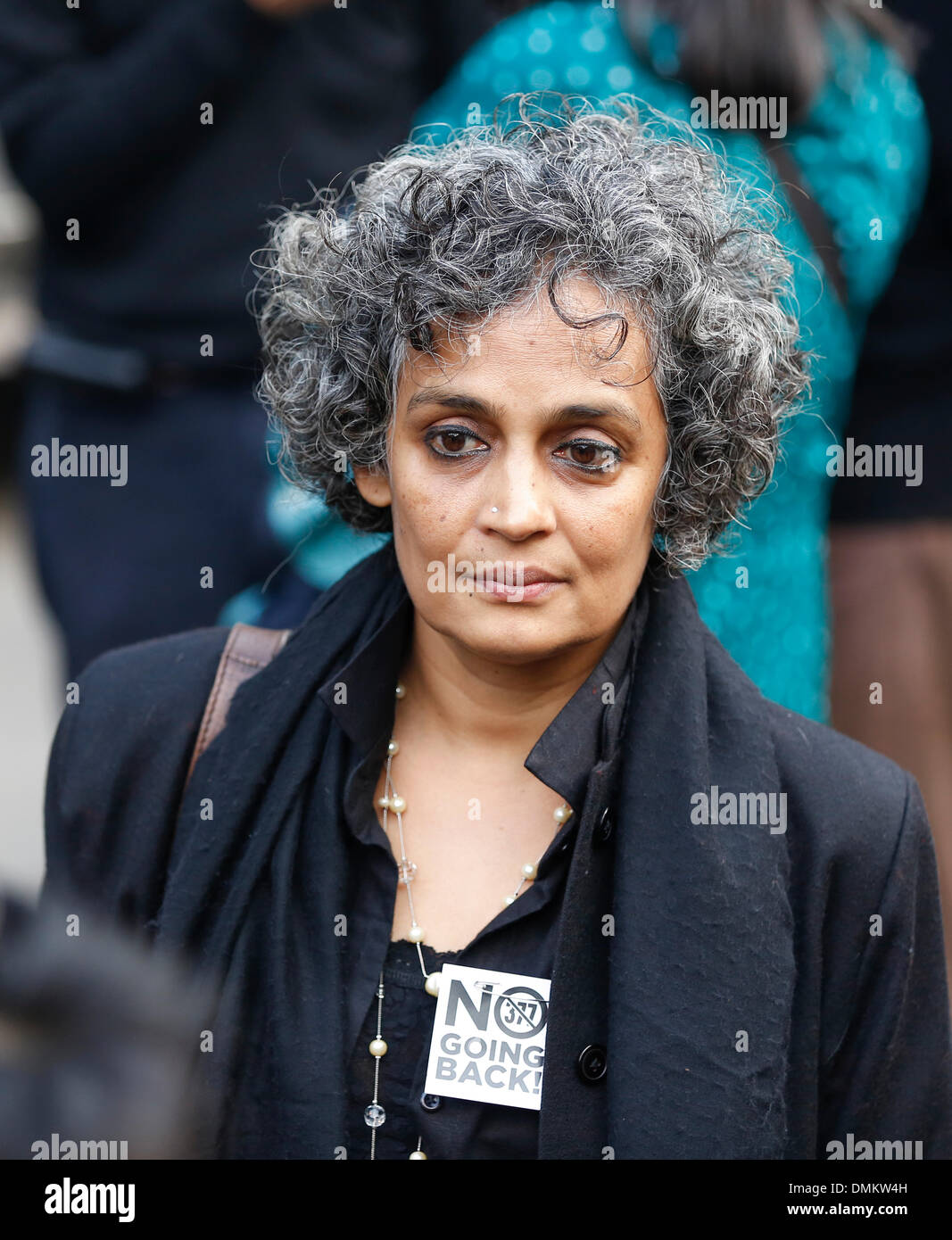 Delhi, India. 15th Dec 2013. Author and political activist Arundhati Roy at the event. Delhi’s LGBT community observed a 'Day of Rage' and came out in huge numbers to protest against the Supreme Courts December 11, 2013 ruling reinstating Section 377 of the Indian Penal Code, effectively making homosexuality a criminal offence. Credit:  Jiti Chadha/Alamy Live News Stock Photo