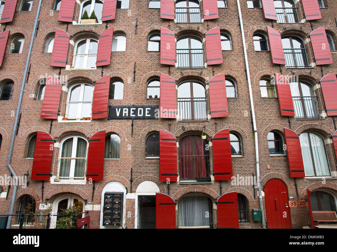 Canal warehouse, converted to apartments. Prinseneiland, Amsterdam, North Holland, Netherlands