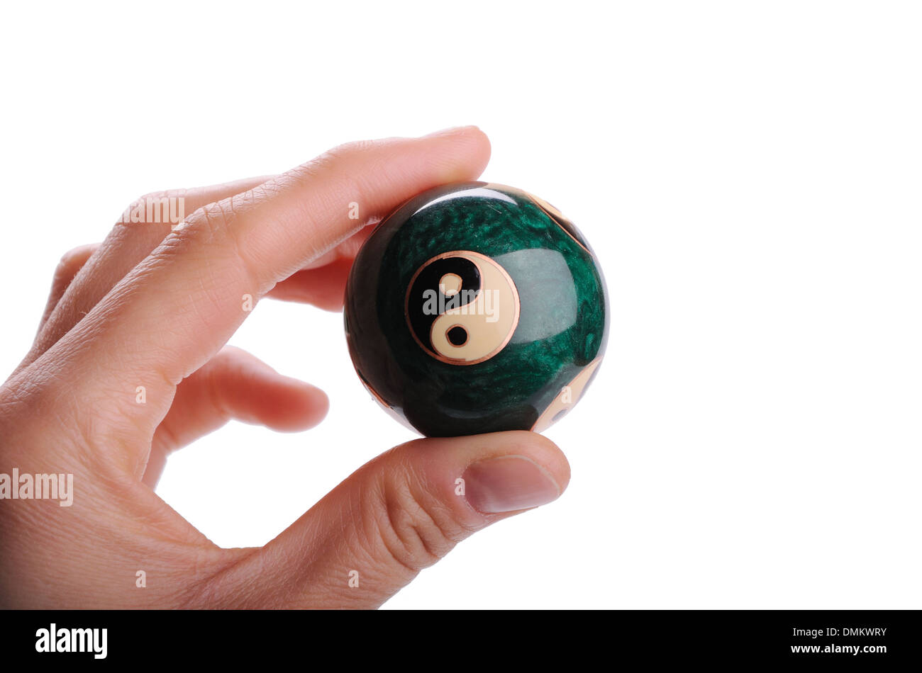Chinese ball for meditation in hand isolated Stock Photo Alamy