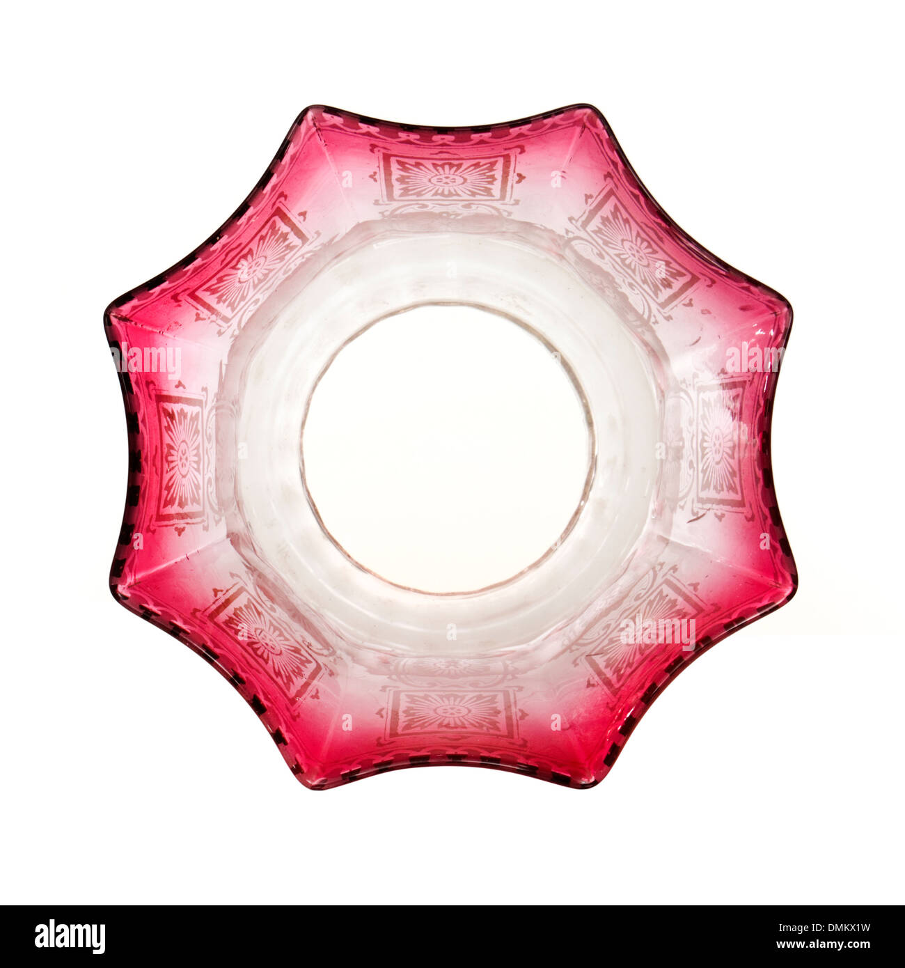 Antique Victorian cranberry glass oil lamp shade Stock Photo Alamy