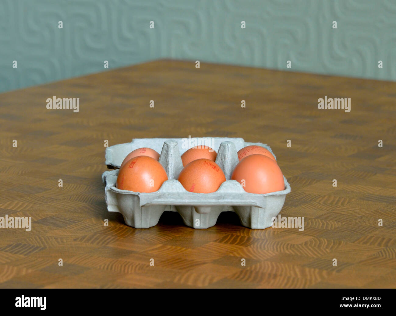 Box of 6 eggs. Stock Photo