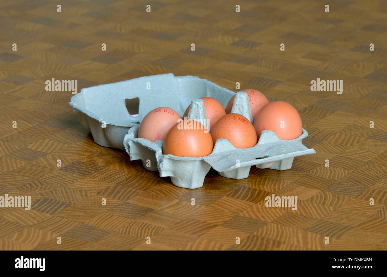 Box of 6 eggs. Stock Photo