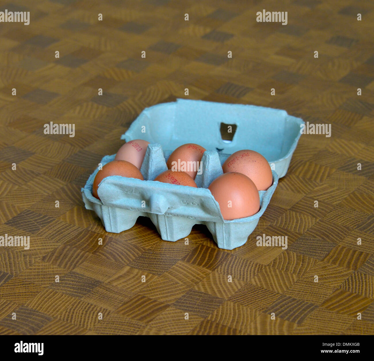 Box of 6 eggs. Stock Photo