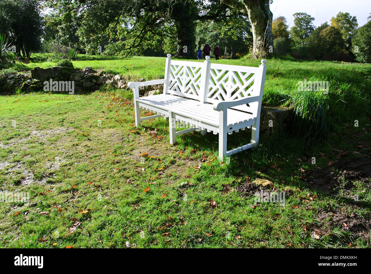 White garden seat Stock Photo