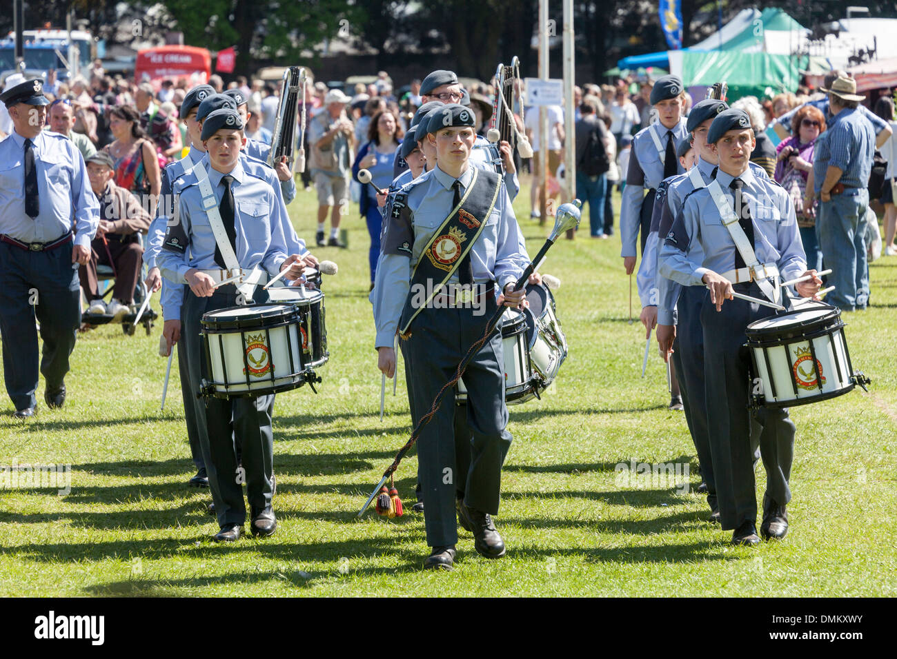 Air cadet marching band, Steam Rally, Abergavenny, Wales, UK Stock Photo