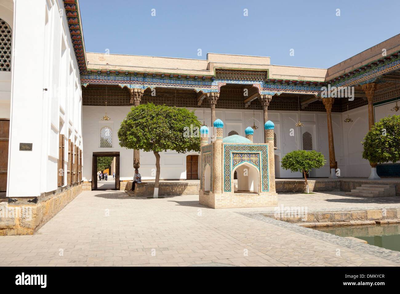 Courtyard in Bakhauddin Naqshband Complex, also known as Memorial of Baha Ad Din Naqshbandi, Bukhara, Uzbekistan Stock Photo