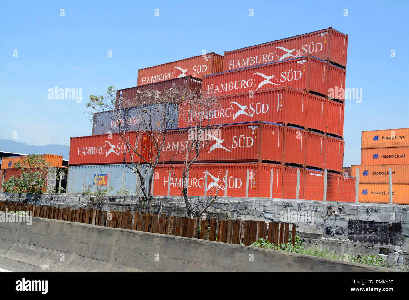 Shipping containers at the Rio docks in Rio de Janeiro, Brazil Stock ...
