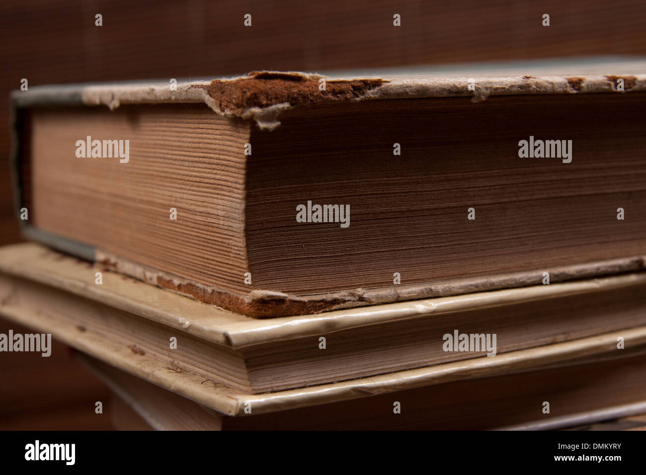 Old damaged book. Torn cover. Antique Stock Photo Alamy
