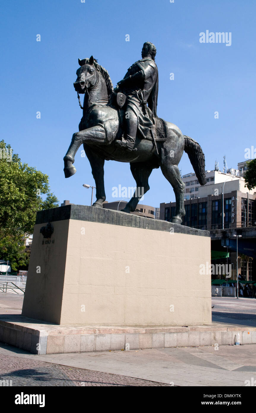 Equestrian statue of Don Jose V1 in Praça XV (15 Square) in the historic heart of Rio de Janeiro, Brazil Stock Photo