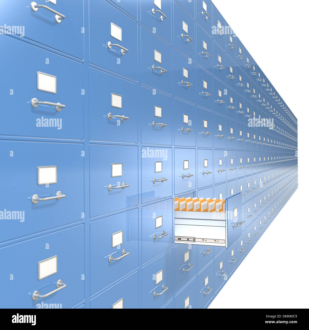 Massive wall of File Cabinets. Medium DOF. Stock Photo