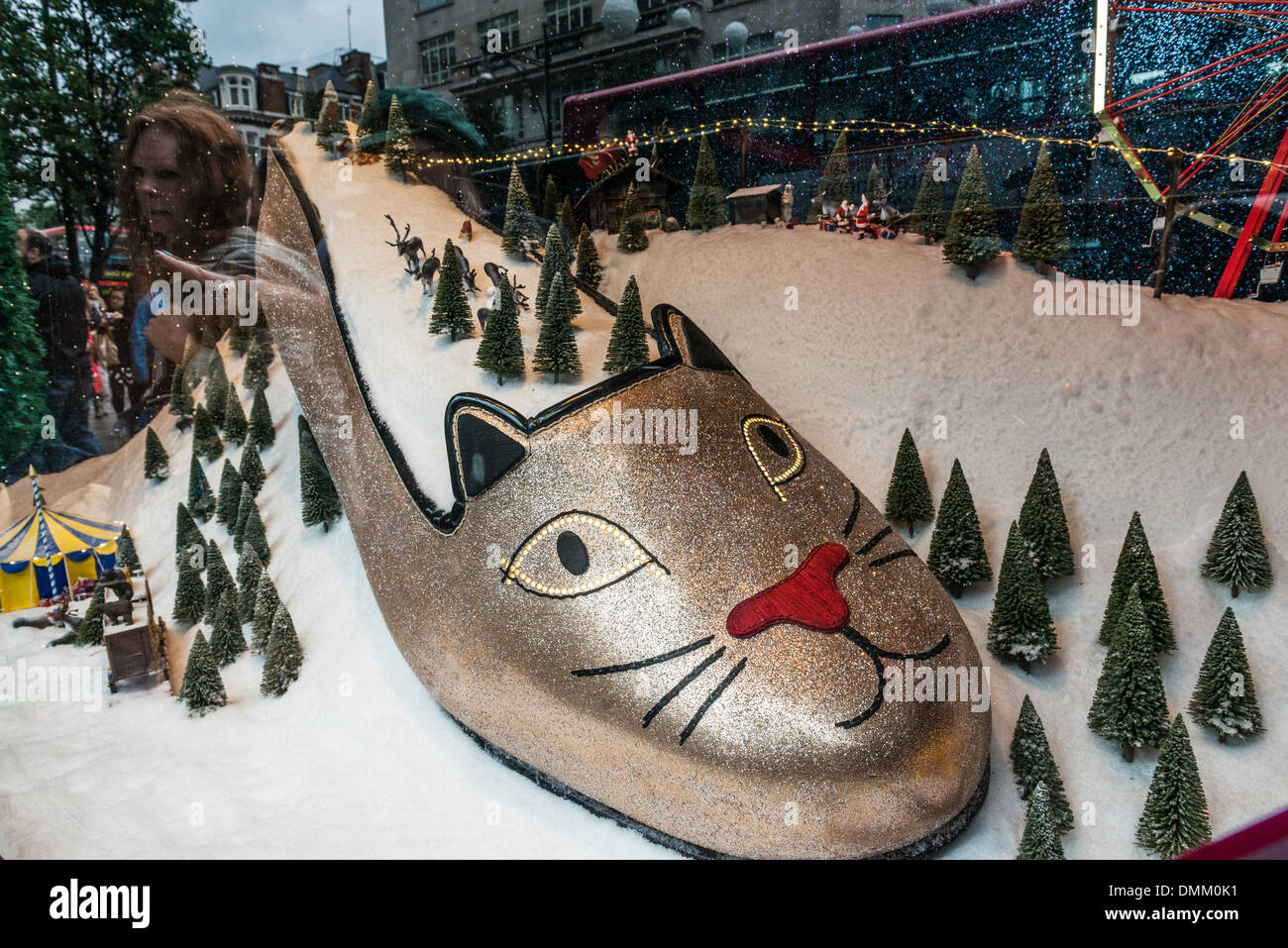 Christmas display at Selfridges flagship store in London Stock Photo