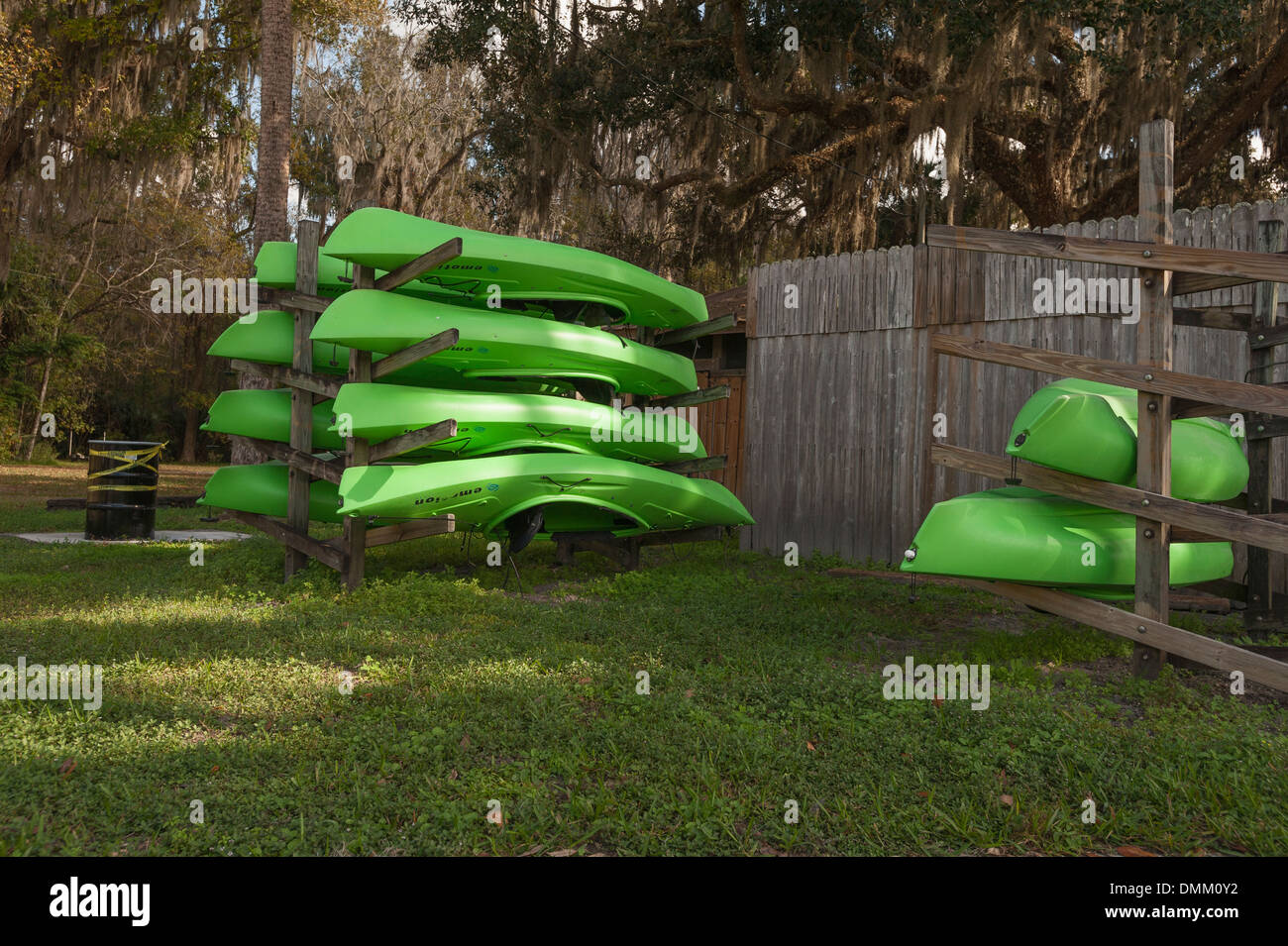 Rental Kayaks at De Leon Springs Florida Stock Photo Alamy