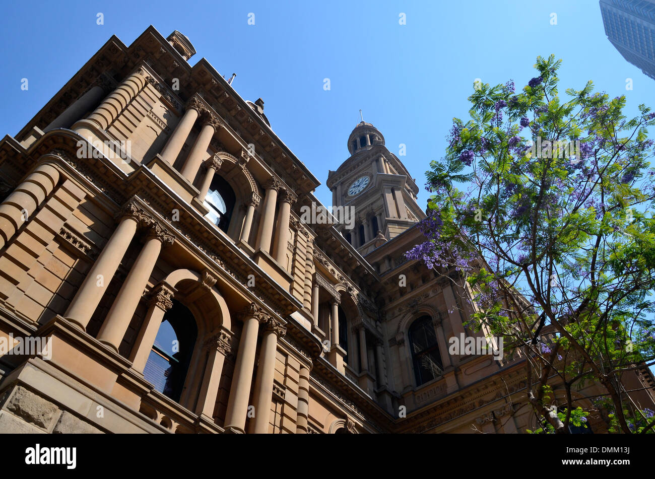 view of sydney town hall, george street, sydney Stock Photo