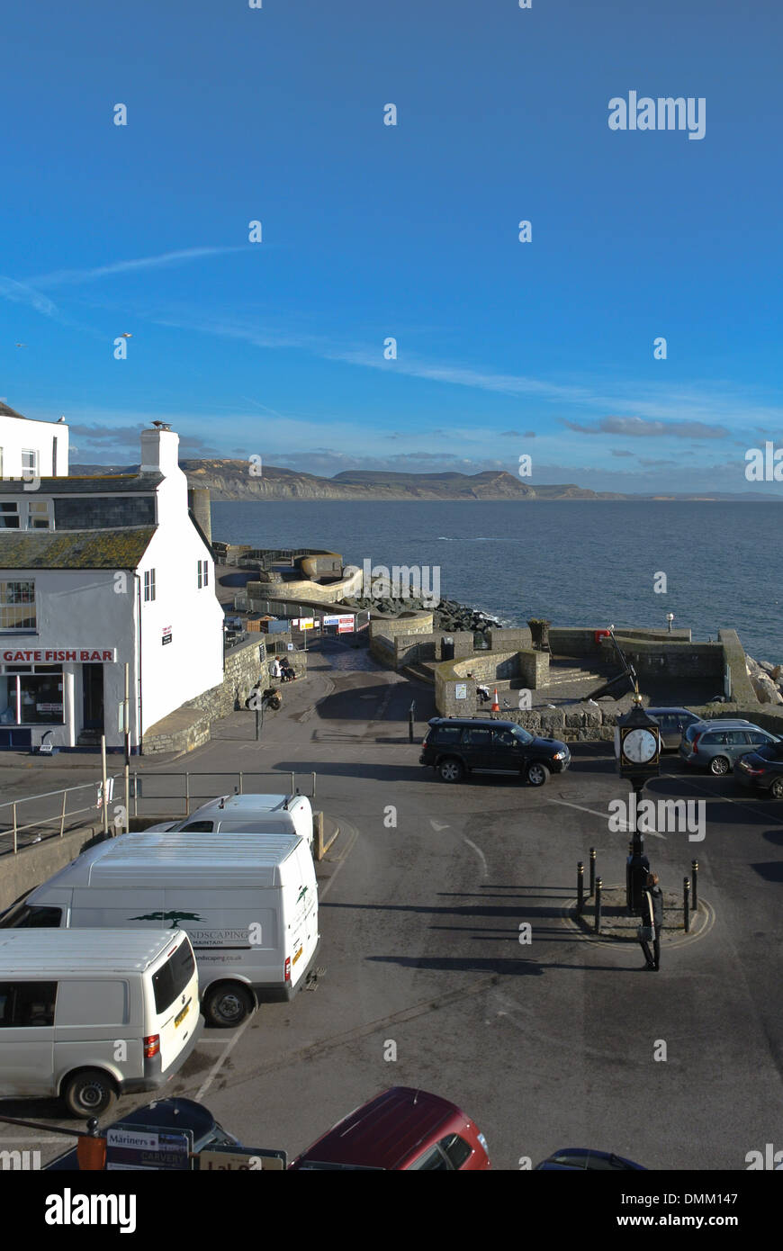 Clock tower in Lyme Regis Stock Photo Alamy