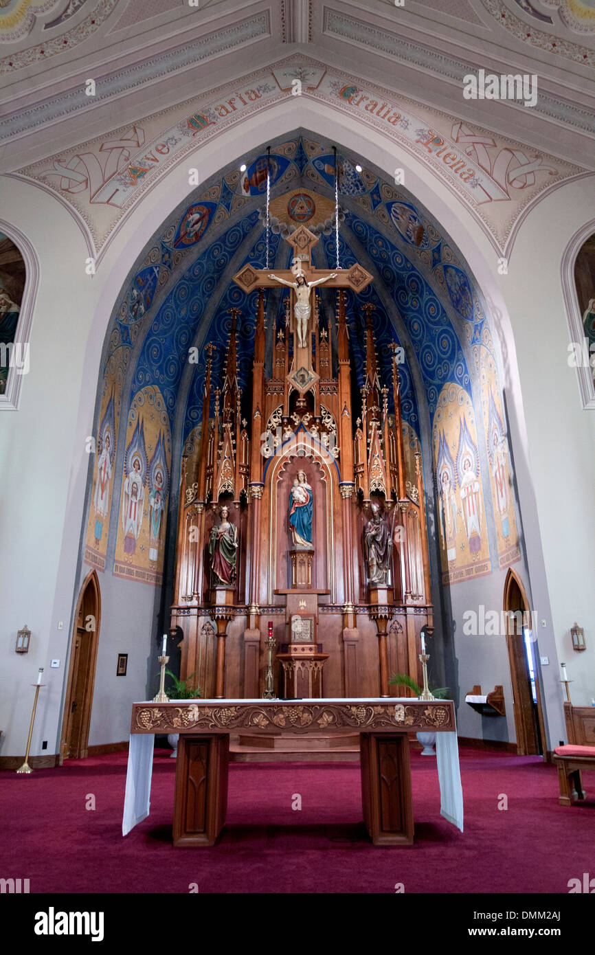 The interior of Saint Mary's Catholic Church in Columbus, Ohio, USA. Stock Photo