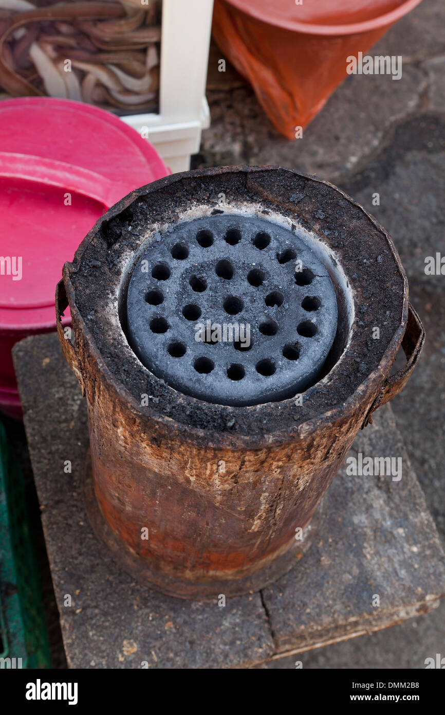 Yeontan cooker Korean charcoal used in cooking and heating Stock