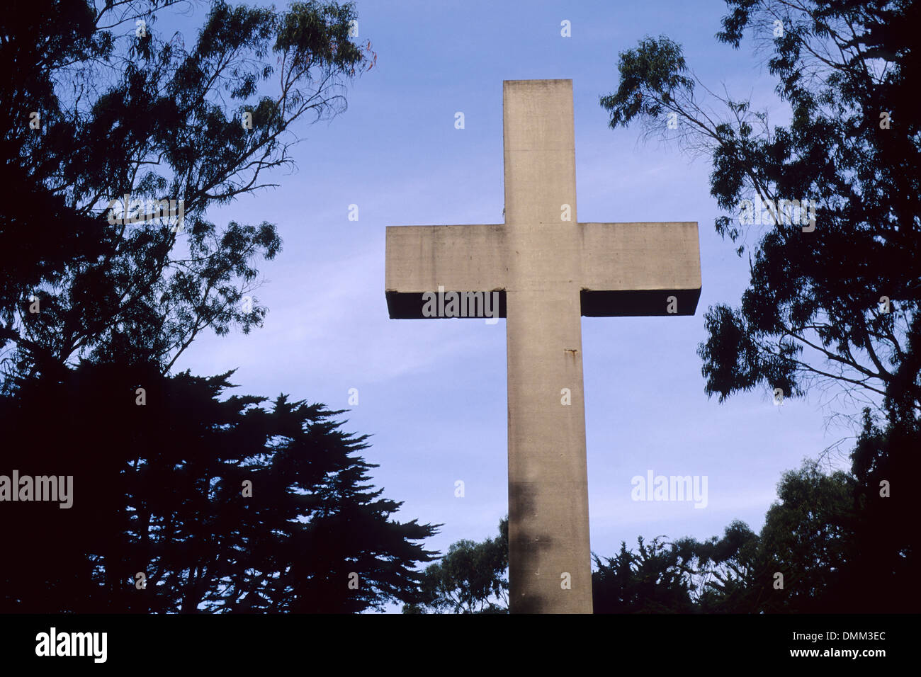 Concrete Cross on Mount Davidson, San Francisco, California Stock Photo