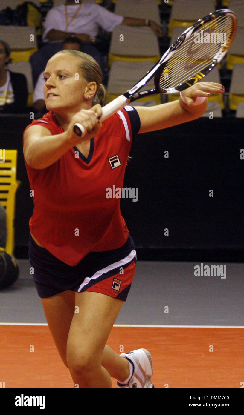 Nov 04, 2009 - Nusa Dua, Bali, Indonesia - AGNES SZAVAY of Hungary reacts during her match against Australian SAMANTHA STOSUR at tennis tournament Commonwealth Bank WTA Tour 2009 in Bali. STOSUR won by score 6-2, 3-6 and 6-1.The tournament will be held from November 4th - 8th 2009.  (Credit Image: © Johannes P. Christo/ZUMA Press) Stock Photo