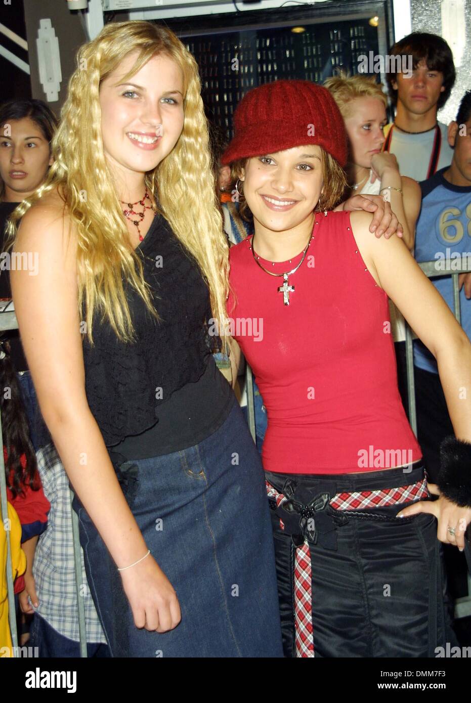 Aug. 2, 2002 - Hollywood, CALIFORNIA, USA - ASHLIE BRILLAULT AND LALAINE.(' LIZZIE MCGUIRE')..PARTY TO CELEBRATE THE NEW EXPRESS FLAGSHIP  STORE.HOLLYWOOD, CA.AUGUST 1, 2002. NINA PROMMER/ 2002 K25690NP(Credit  Image: © Globe Photos/ZUMAPRESS.com Stock