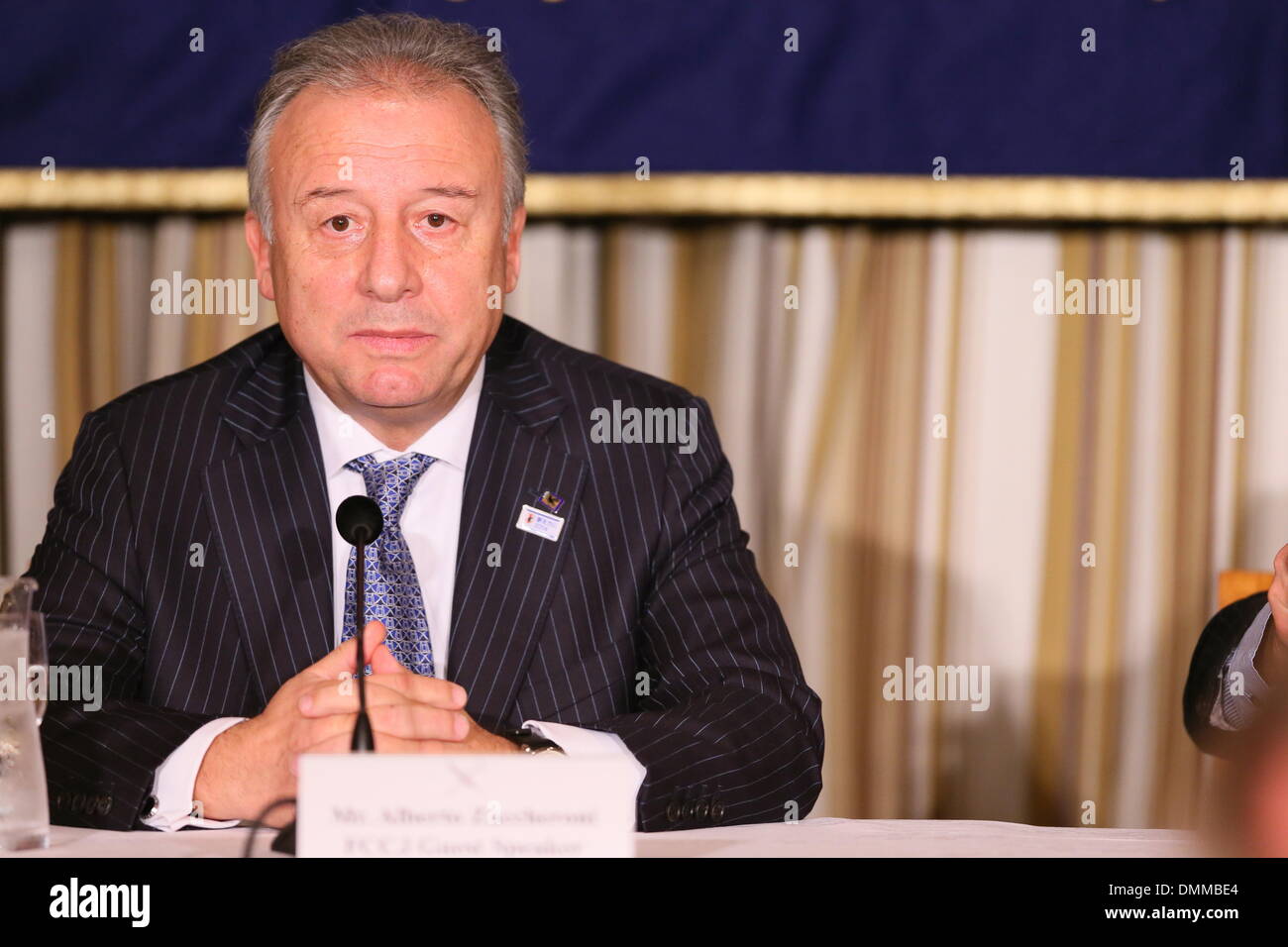 Japan, Tokyo, Japan. 16th Dec, 2013. Alberto Zaccheroni, DECEMBER 16, 2013 - Football / Soccer : Italian Japan's national football team head coach Alberto Zaccheroni attends a press conference at Tokyo's Foreign Correspondents' Club of Japan, Tokyo, Japan. Stock Photo