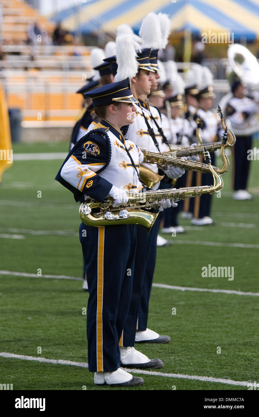 10 October 2009 The Kent State Marching Band on the field prior to the