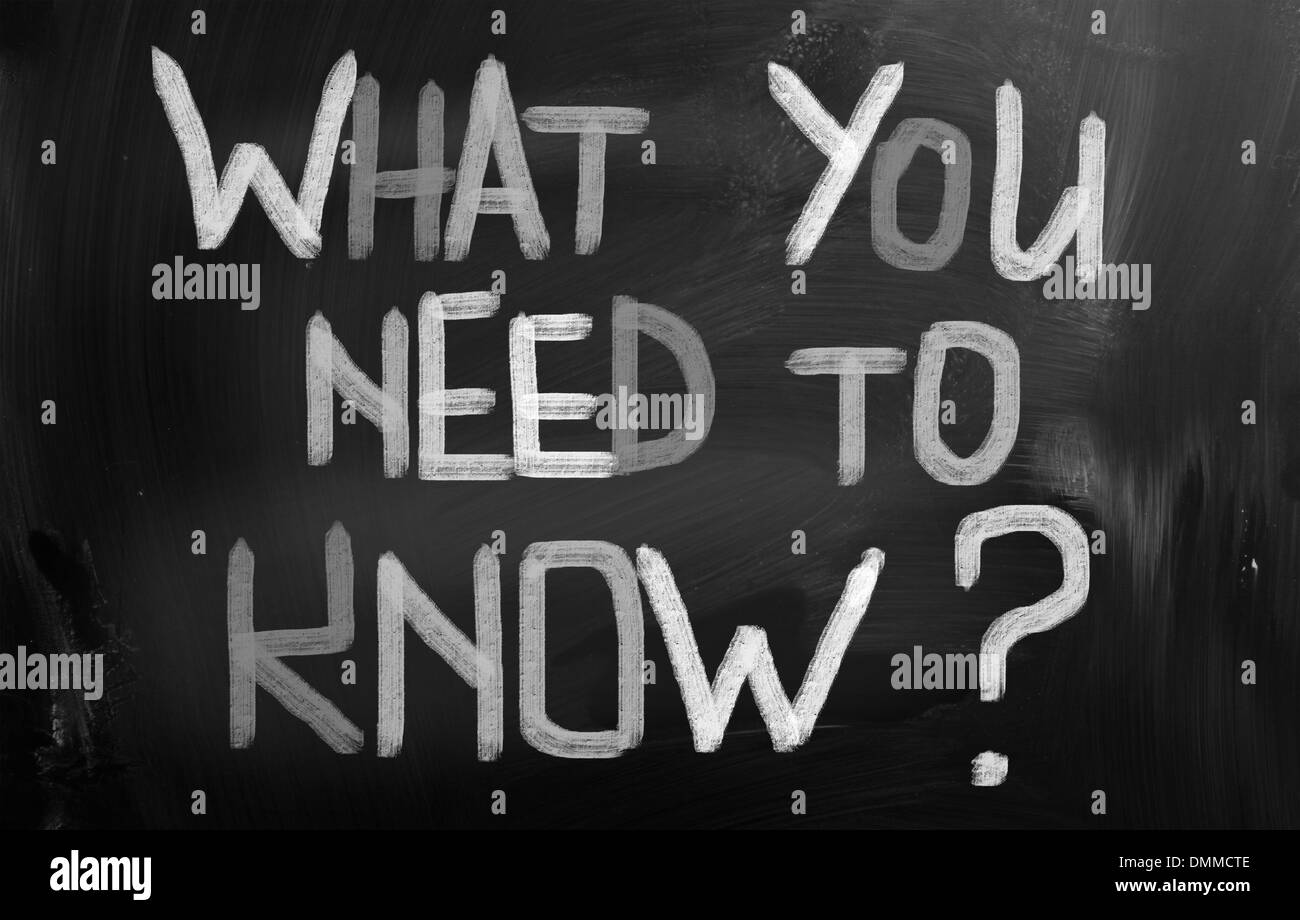 What You Need To Know Concept Stock Photo - Alamy