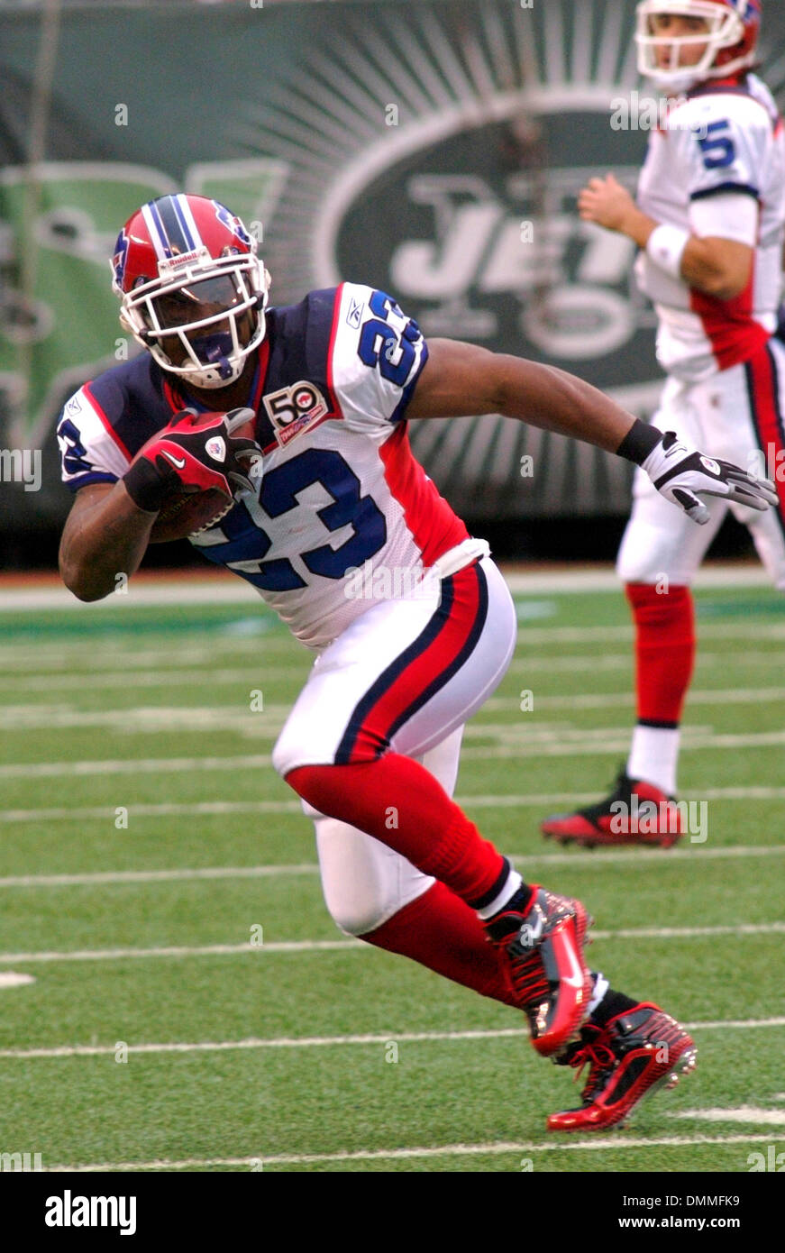18 October 2009: Buffalo Bills back Marshawn Lynch (23) in action the NFL football game between the Buffalo Bills and New York Jets at Giants Stadium in East Rutheford,