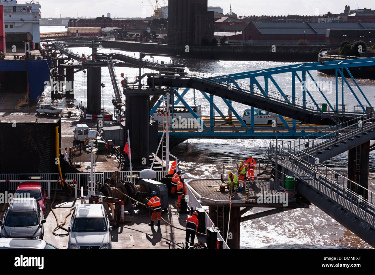 Birkenhead, UK Isle of Man Steam Packet vessel Ben My Chree docking