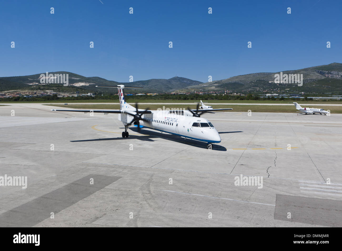 Croatia, Split, Propeller plane at airport Stock Photo