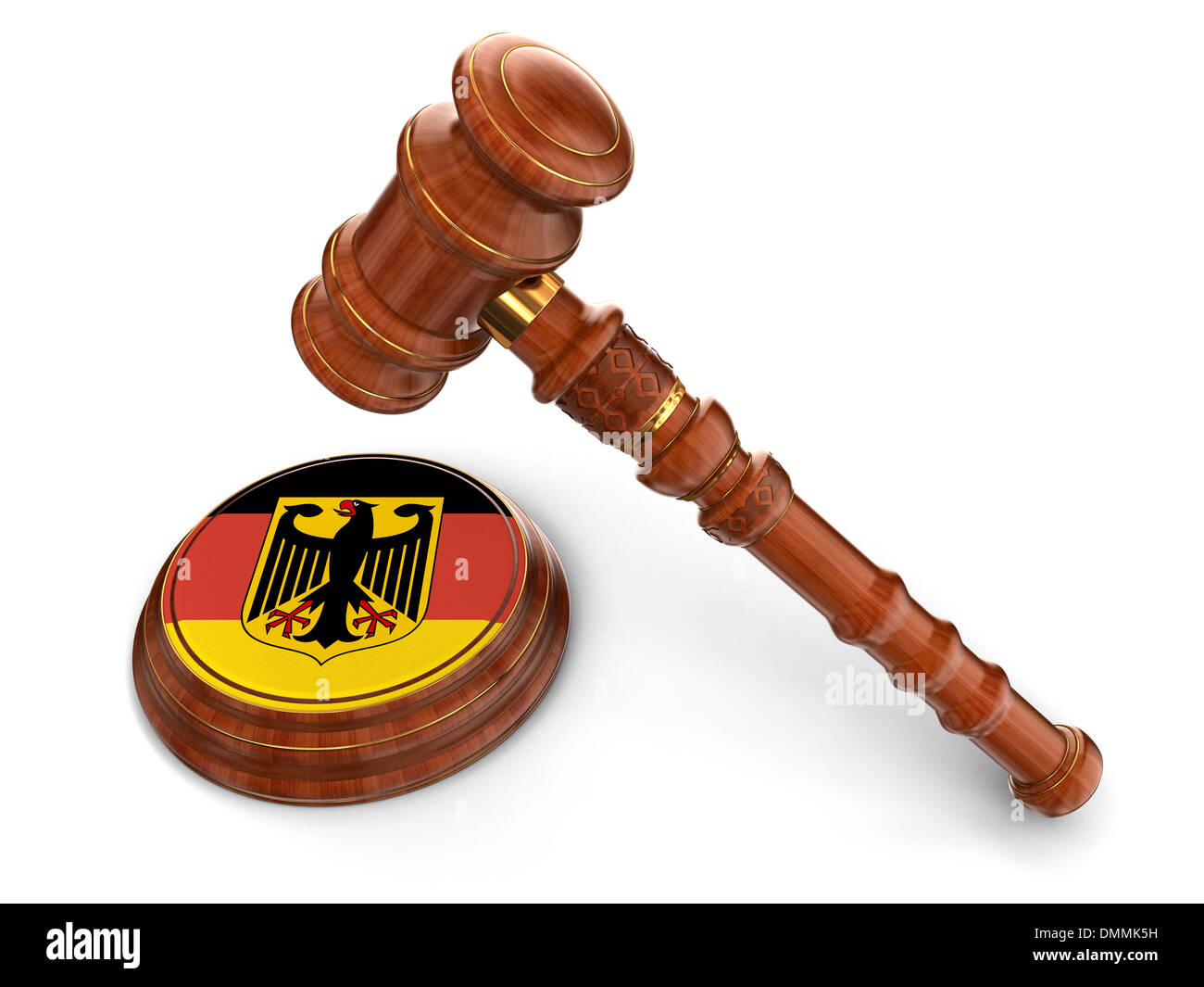 Wooden Mallet and German flag (clipping path included Stock Photo Alamy