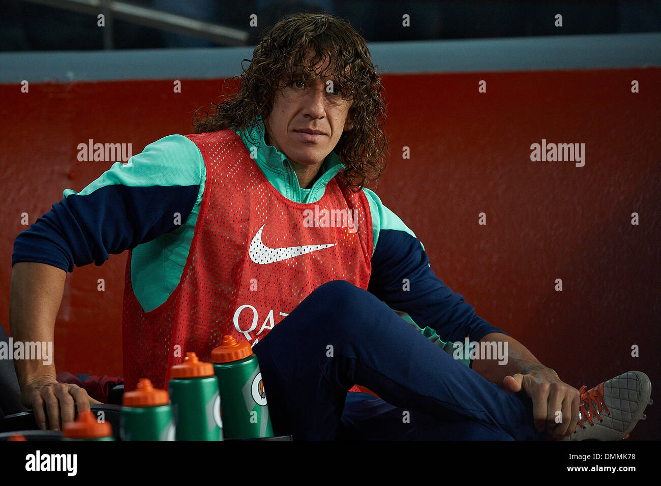 Barcelona, Spain. 14th December 2013. Carles Puyol (FC Barcelona) has been see prior La Liga soccer match between FC Barcelona and Villarreal CF, at the Camp Nou stadium in Barcelona, Spain, Saturday, December 14, 2013. Foto: S.Lau Credit:  dpa picture alliance/Alamy Live News Stock Photo