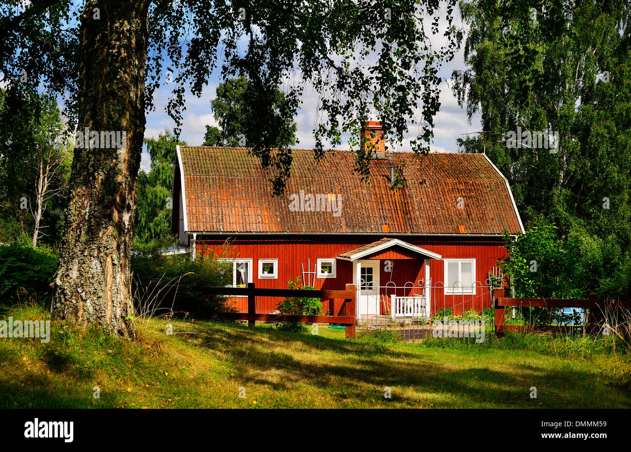 Sweden, Smaland, Kalmar laen, Vimmerby, Mjoeshult, residential house Stock Photo