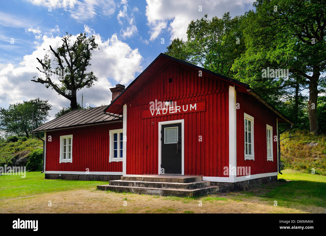 Sweden, Smaland, Kalmar laen, Vimmerby, Vaederum, railway station Stock Photo
