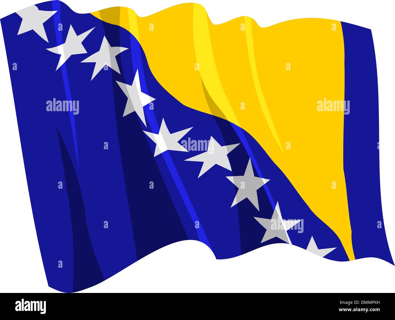 Bosnia and herzegovina flag waving Stock Vector Images - Alamy