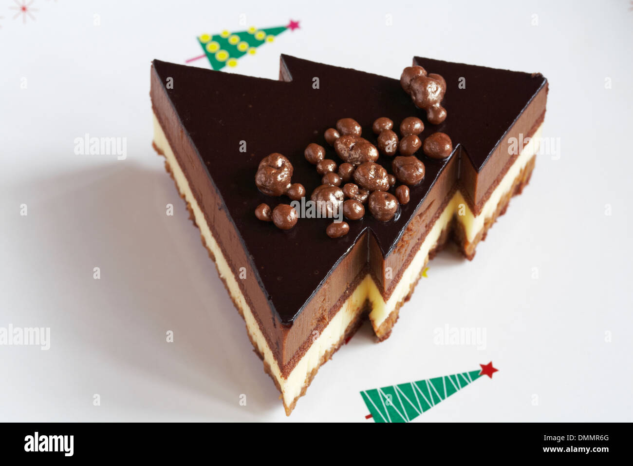 Marks & Spencer Christmas Tree dessert on festive plate with Christmas